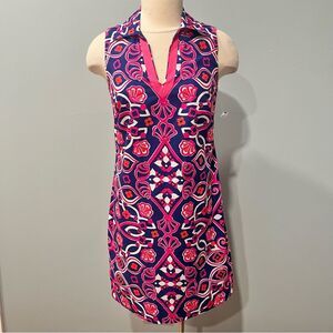 NWT Vineyard Vines Shell Scarf Print Commodore Pink/Blue Tunic Dress Size 4